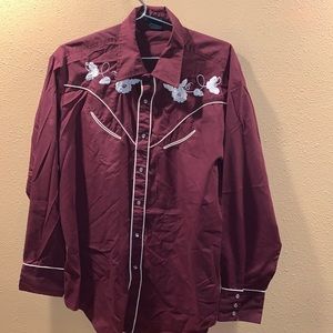 Western pearl button floral classic